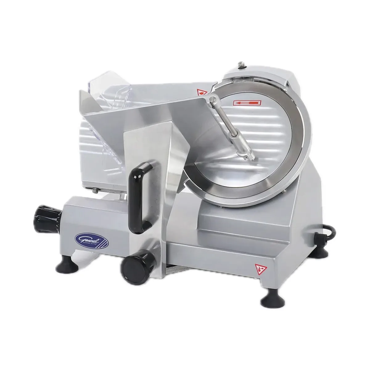 General GSE009 Commercial Meat Slicer – 9" Chrome Knife, 1/6 HP 120W, Belt Drive, Anodized Aluminum, 334 RPM