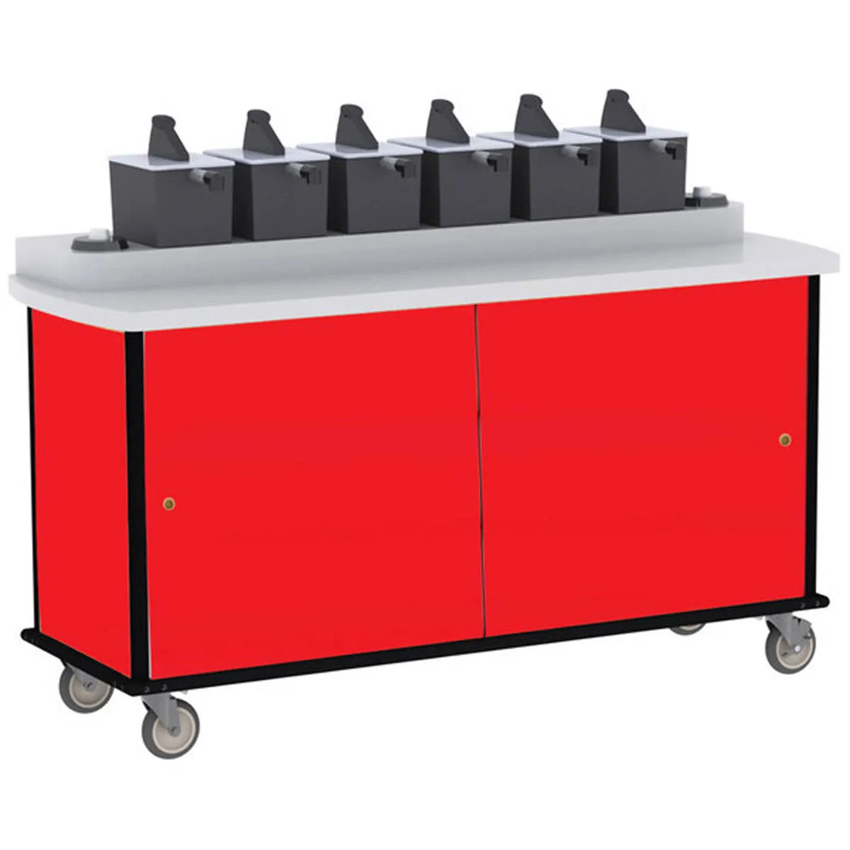 Lakeside 70530 Condi-Express Mobile Condiment Cart w/ 6 Pumps, 2 Cup Dispensers