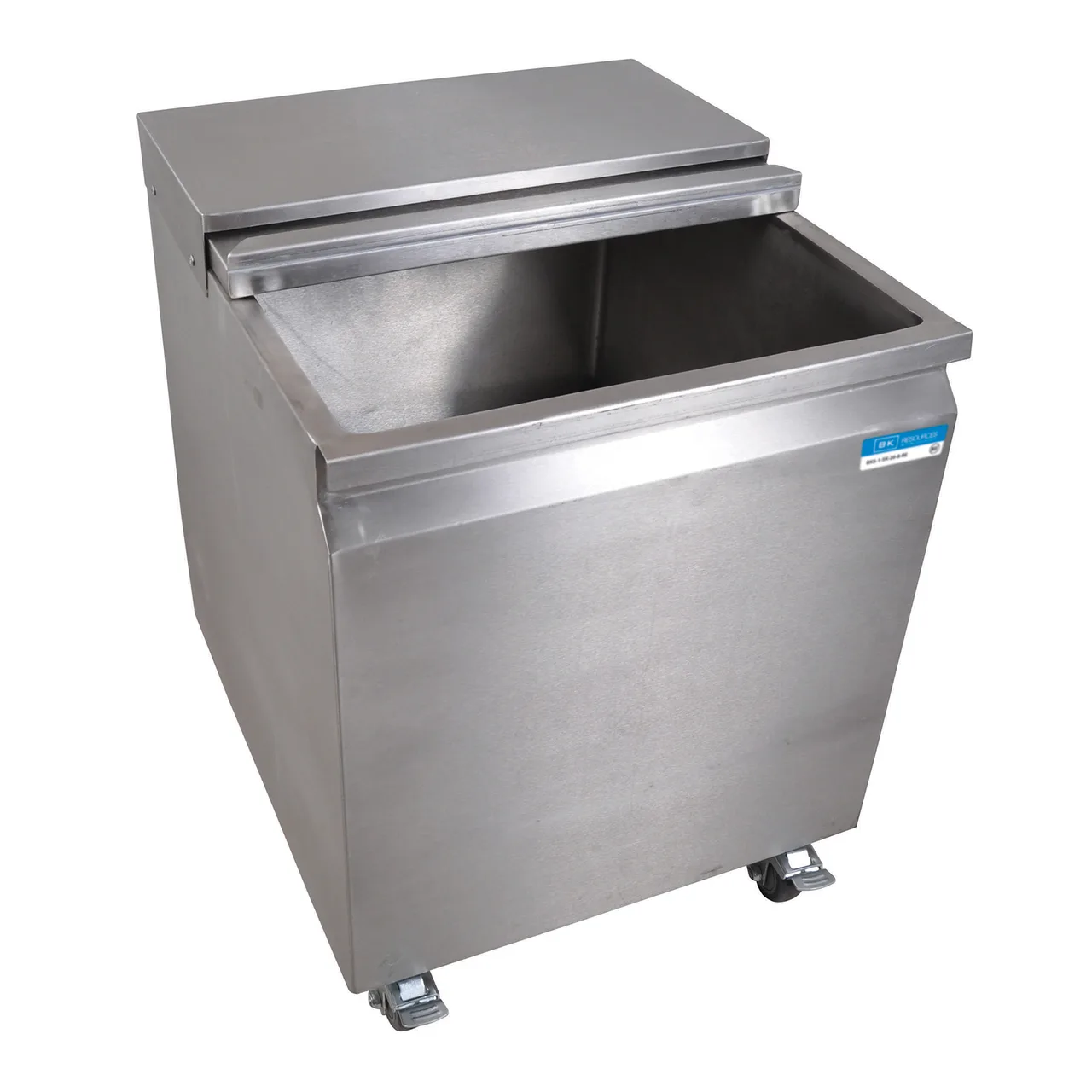 BK Resources BK-MIB-2422 Stainless Steel Mobile Ice Bin, 117 lb, Silver