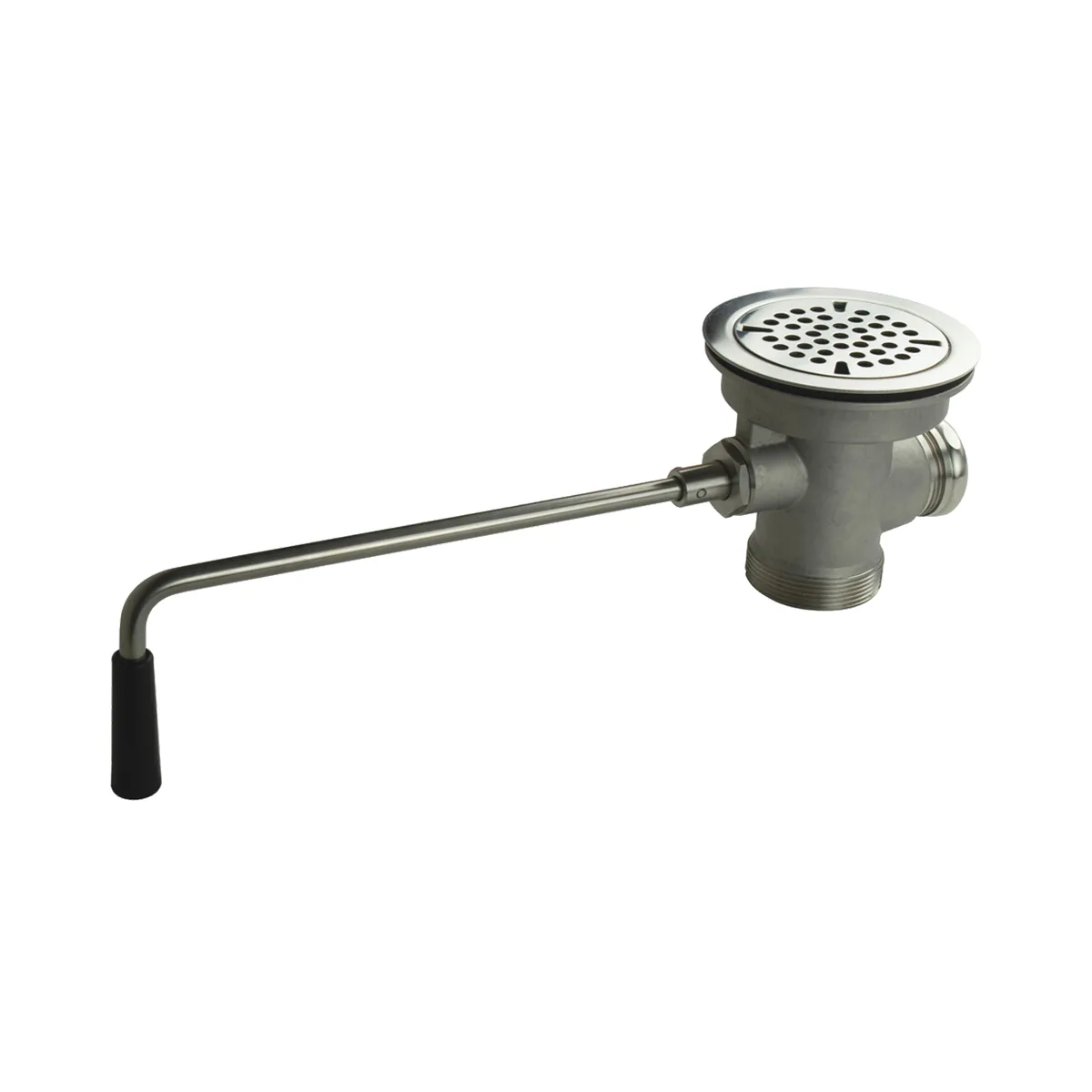 BK Resources EVO-LWR-S Lever Drain with Twist Handle, 3-1/2" S.Steel Ball Valve - 1-1/2" or 2" Drain