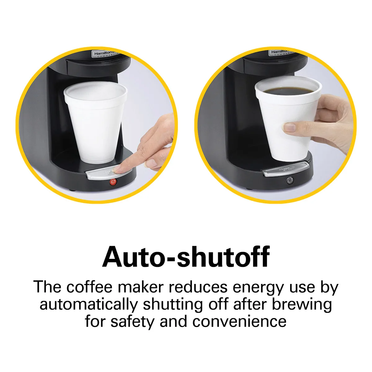 Hamilton Beach HDC200B Stainless Steel Front Loading Pod Coffee Maker, 500W/120V - Black