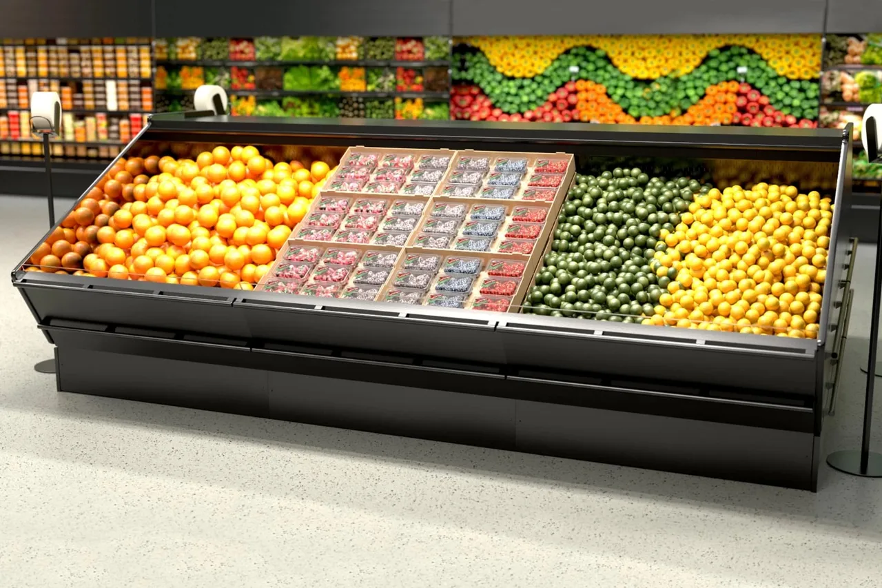 Structural Concepts FSIB4R 50" Self-Service Open Air Produce Case, Laminate Exterior, Full End Panels