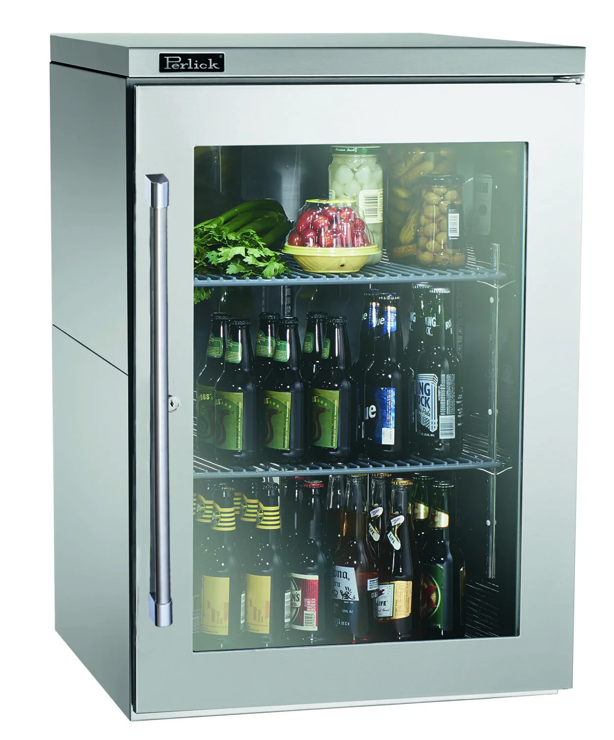 Perlick BBR24 Refrigerated Back Bar Cabinet w/ 7 Cu Ft Capacity, 1 Hinged Door, Remote