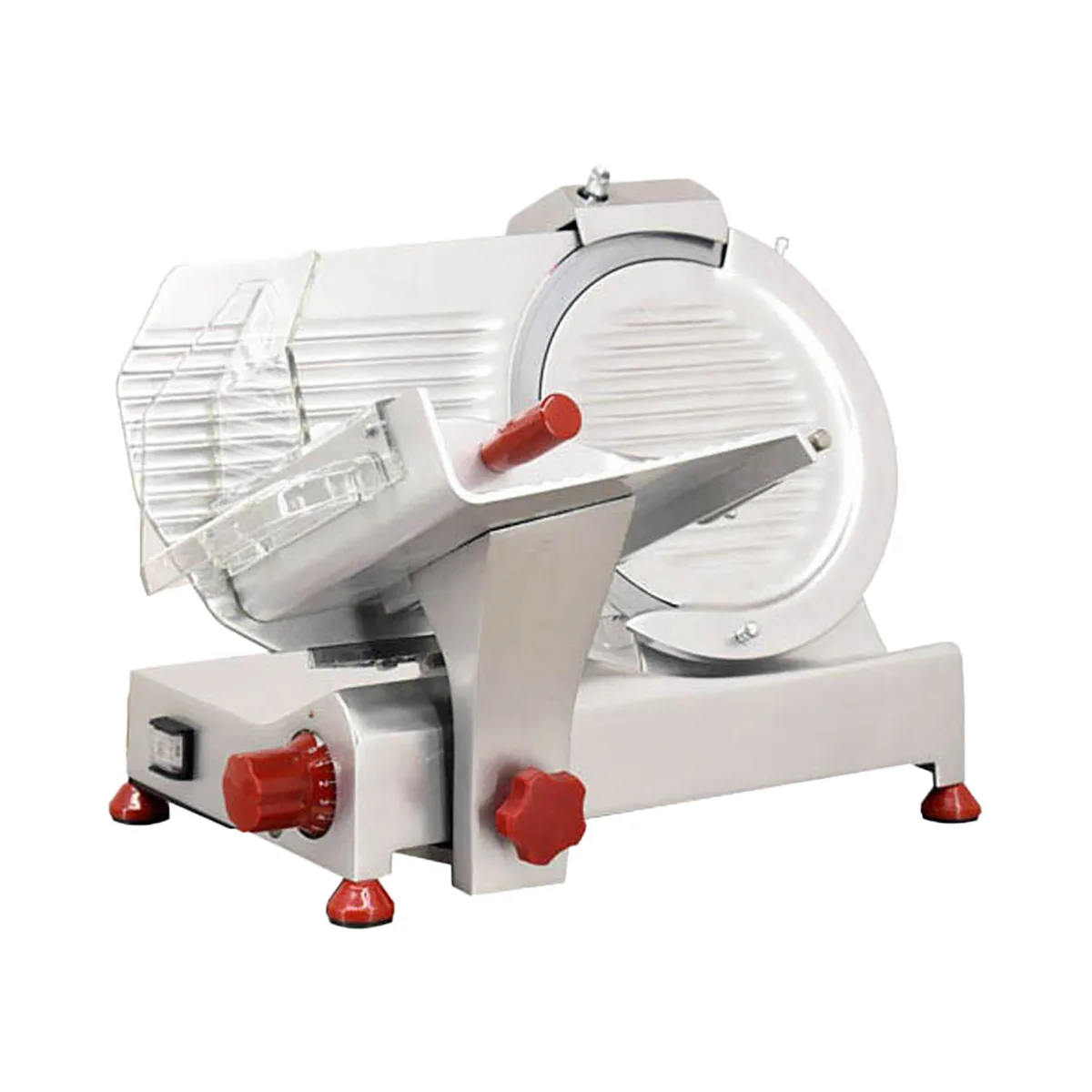 Omcan USA 13623 Elite Meat Slicer – 10” Carbon Steel Blade, Belt Manual Gravity Feed, 1/4 HP 120V 60Hz, Aluminum Body