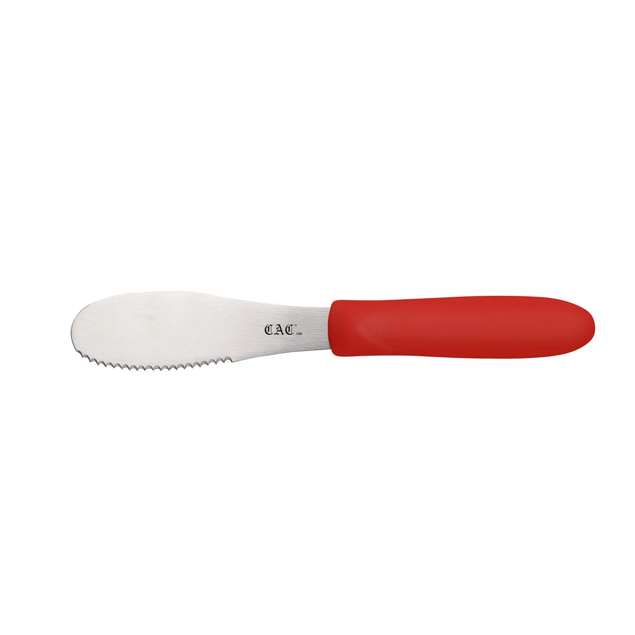 CAC China SPSP-4RD Spreader, 3-7/8", Stainless Steel, Serrated Plastic Handle, Red