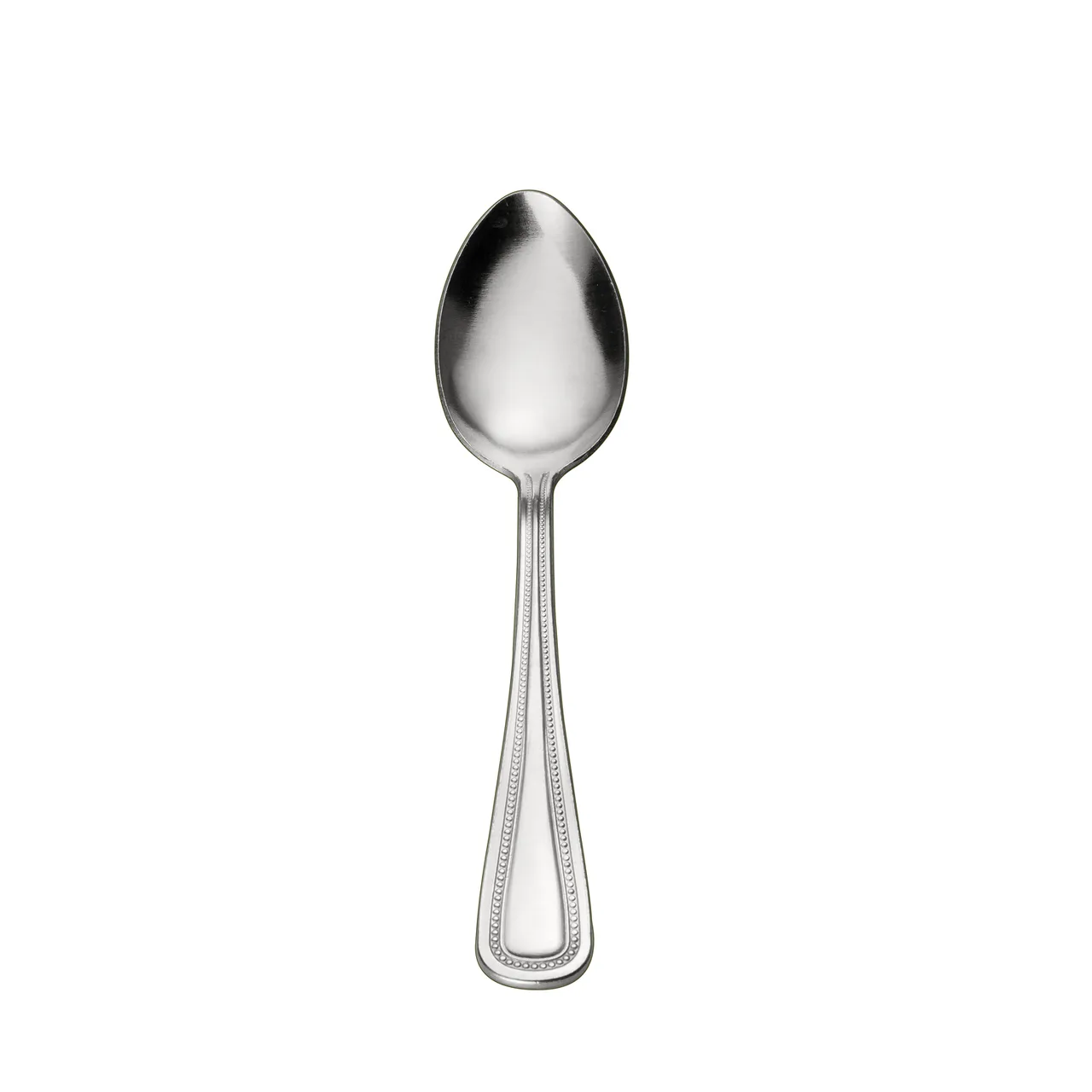 CAC China 2008-03 Pearl Dinner Spoon, 7¼" Length, Weight, 18/0 Stainless Steel Finish - 1 Dozen