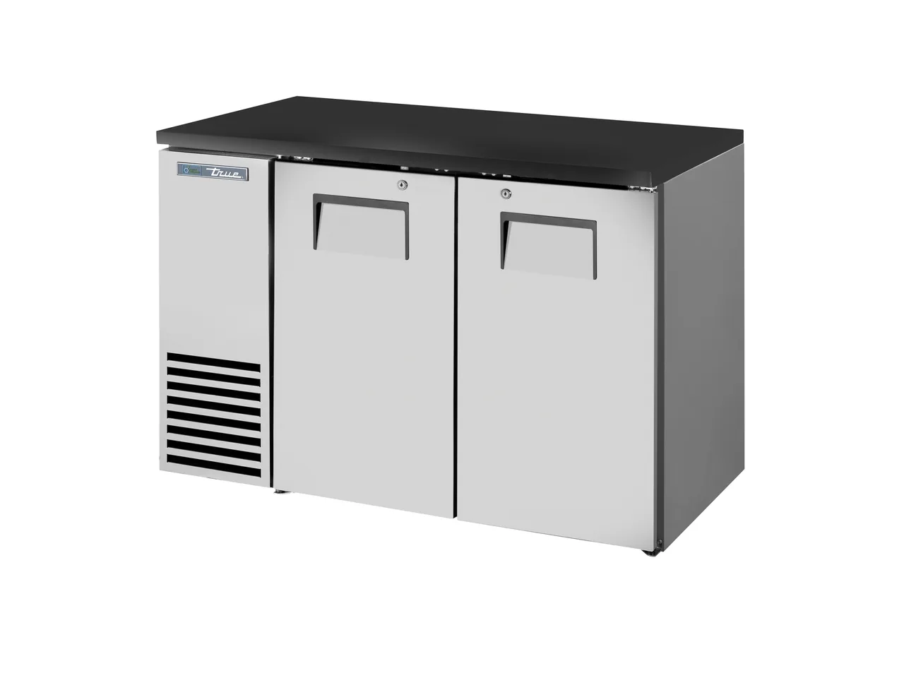 True TBB24-48-2S-Z1-BST-S-1 Back Bar Cooler, 48" Width, 4 Shelf, Locked Doors, R290, 115V 1/5HP USA