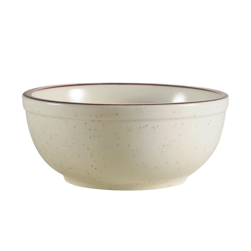 CAC China AZ-15 Arizona Nappie Bowl, 12-1/2 oz, 5-5/8" 2" H, Round, Ceramic, Brown Rim, 1 Dozen