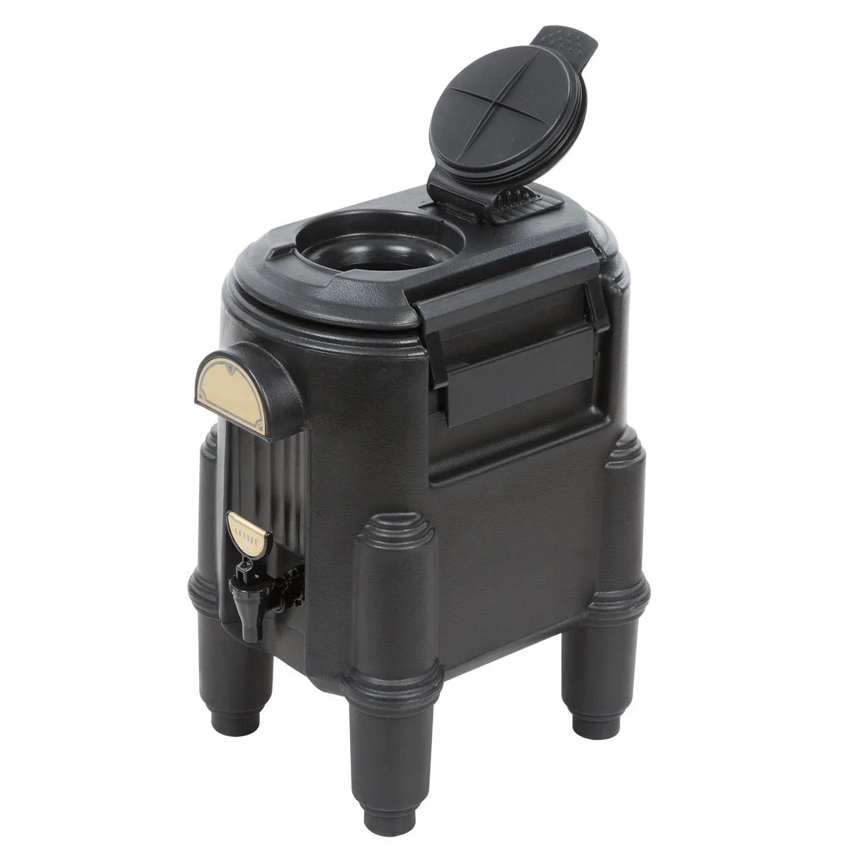 Cambro CSR3110 Camserver 3‑Gallon Insulated Dispenser, Black Plastic 13.25"W x 18.25"D x 23.5"H NSF