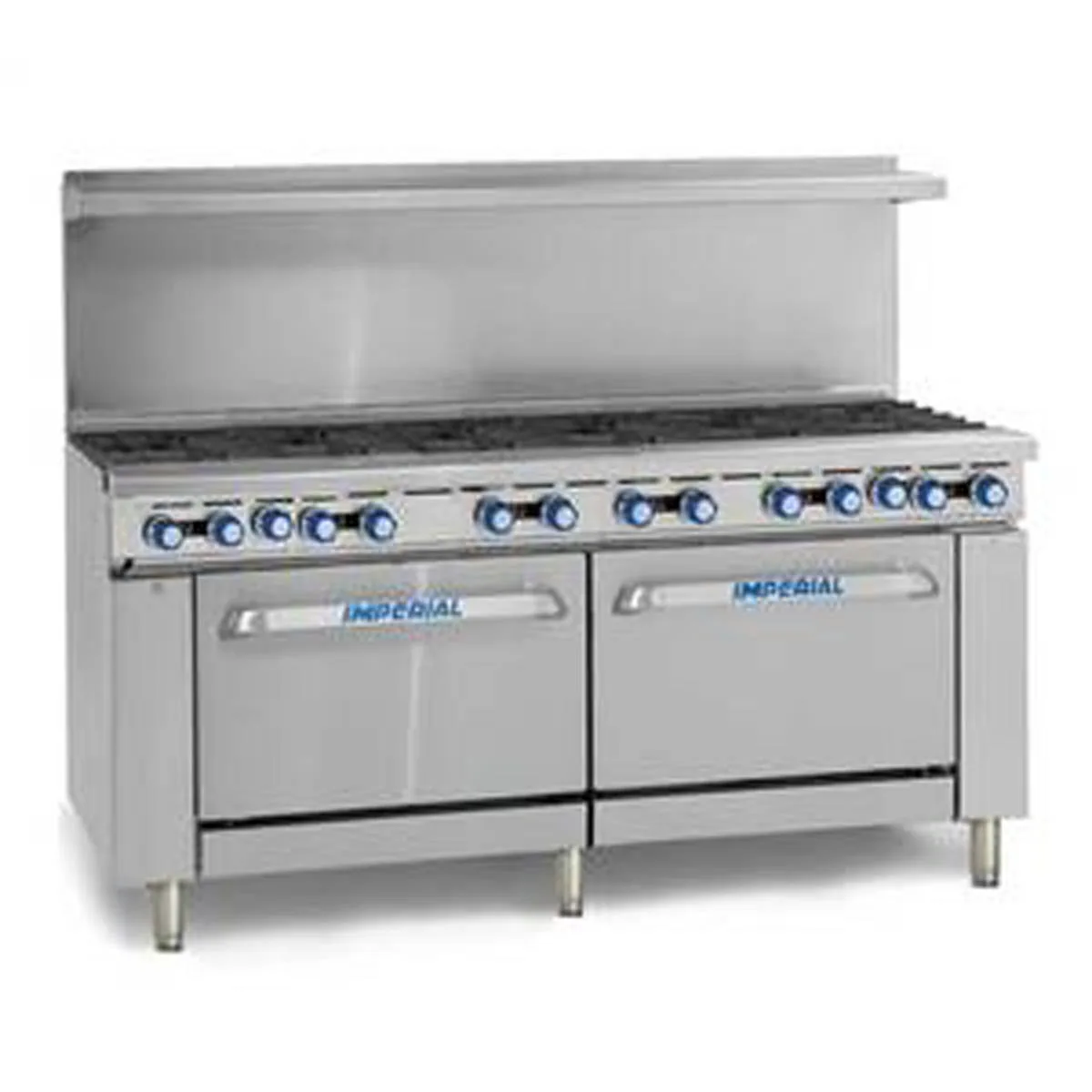 Imperial IR-12 72" Gas Restaurant Range w/ (12) Open Burners, (2) Standard Ovens, 454.000 BTU