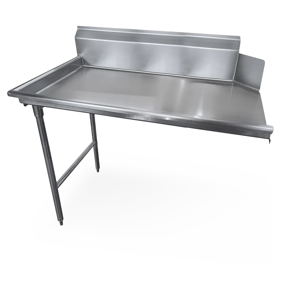 Steel Works SWCDT-60L 60"x30" Clean Dishtable, 9" Backsplash - 16 Gauge S.Steel / Left Drainboard