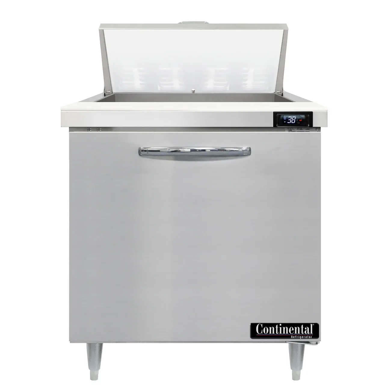Continental Refrigerator D32N8 32" One Section Sandwich / Salad Prep Table w/ 1 Door, 8 Pans
