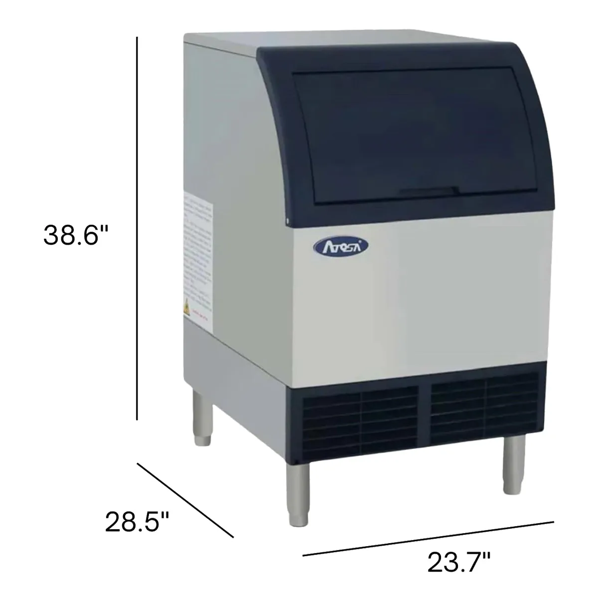 Atosa USA YR280-AP-161 24“ Air Cooled Half Cube 283 lb Undercounter Ice Machine with 88 lb Bin