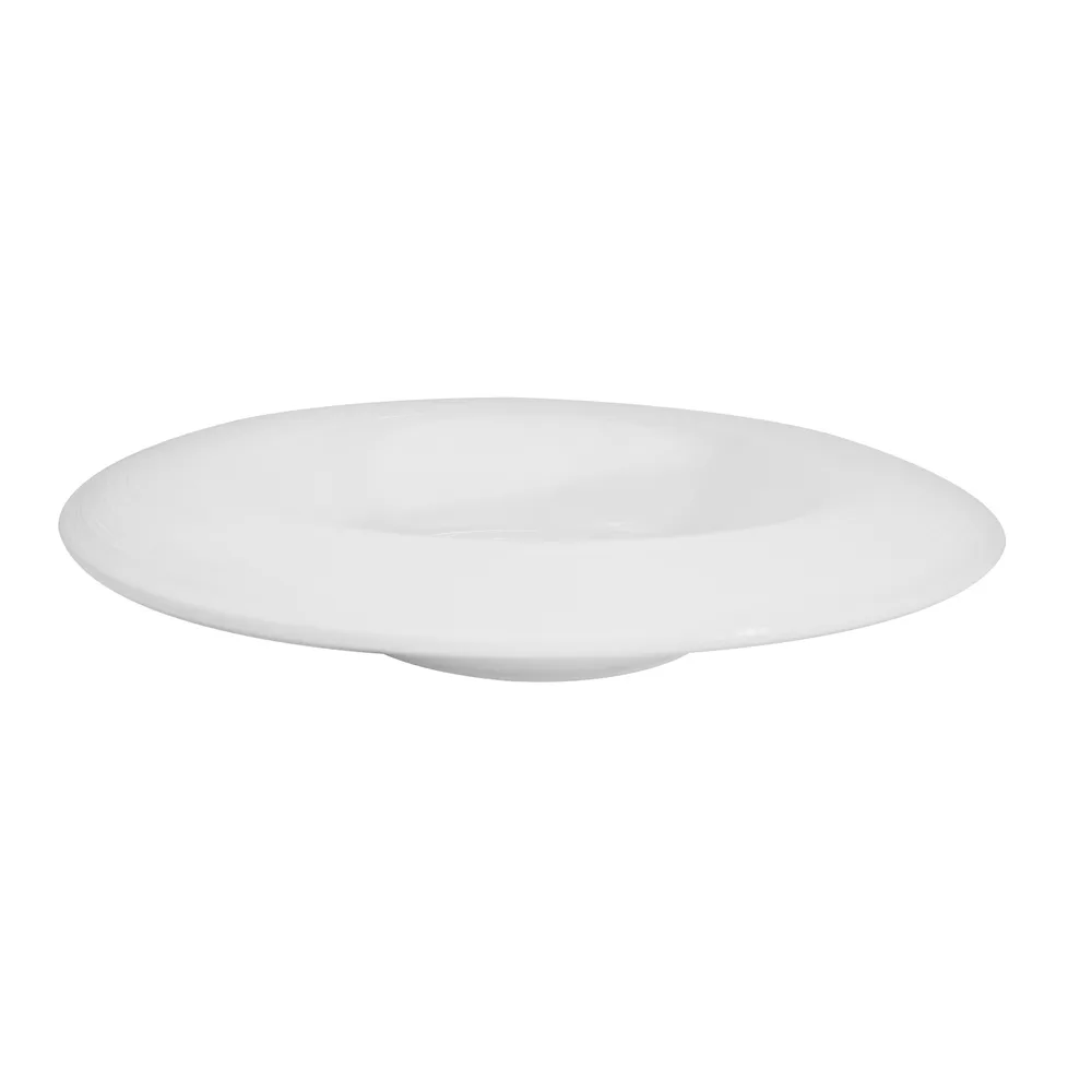 CAC China TST-F3 Pasta Bowl, 12 Oz, 9-1/2" Dia x 1-1/2" H, Round White Porcelain - Dozen