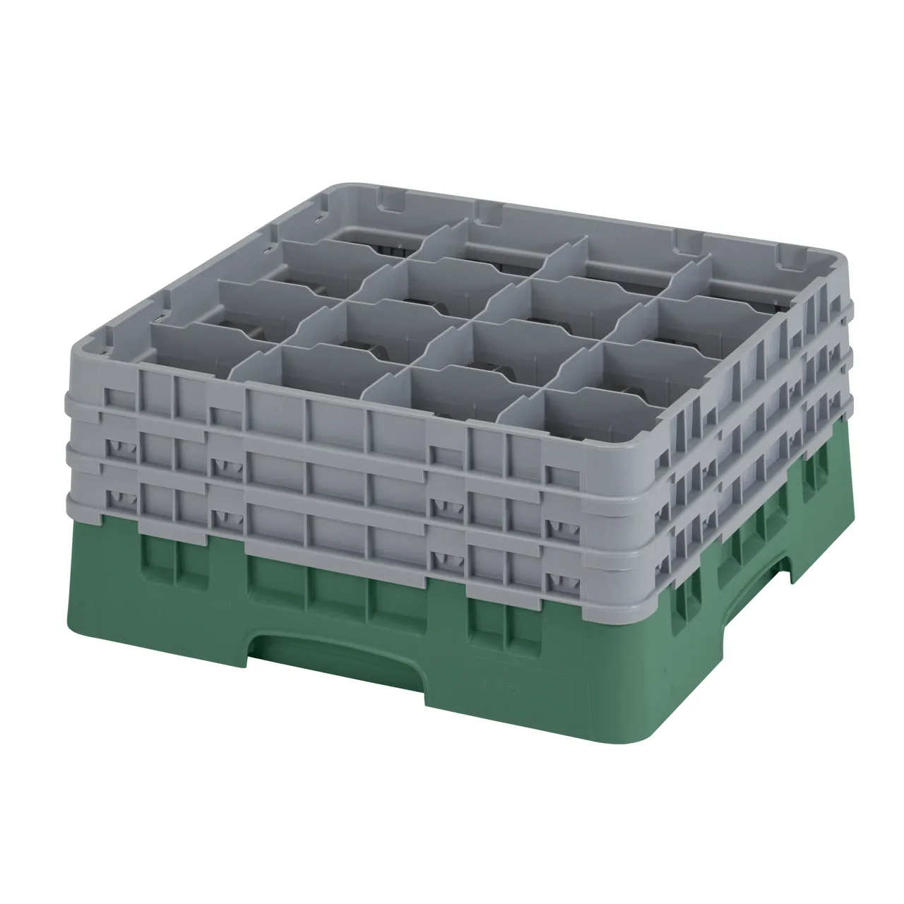 Cambro 16S738119 Camrack Glass Rack, Sherwood Green, Full Size, 19-3/4" x 19-3/4", 16 Compartments