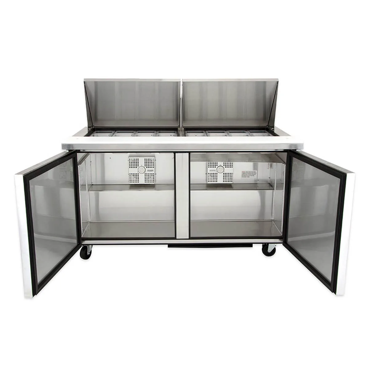 True TSSU-60-24M-B-ST-HC 60" Mega Top Sandwich/Salad Prep Table w/ 2 Doors, 24 Pans