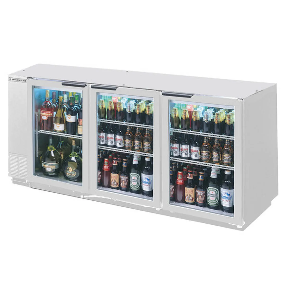 Beverage Air BB72HC-1-G-PT-S 72" Pass-Thru Glass Door Back Bar Refrigerator