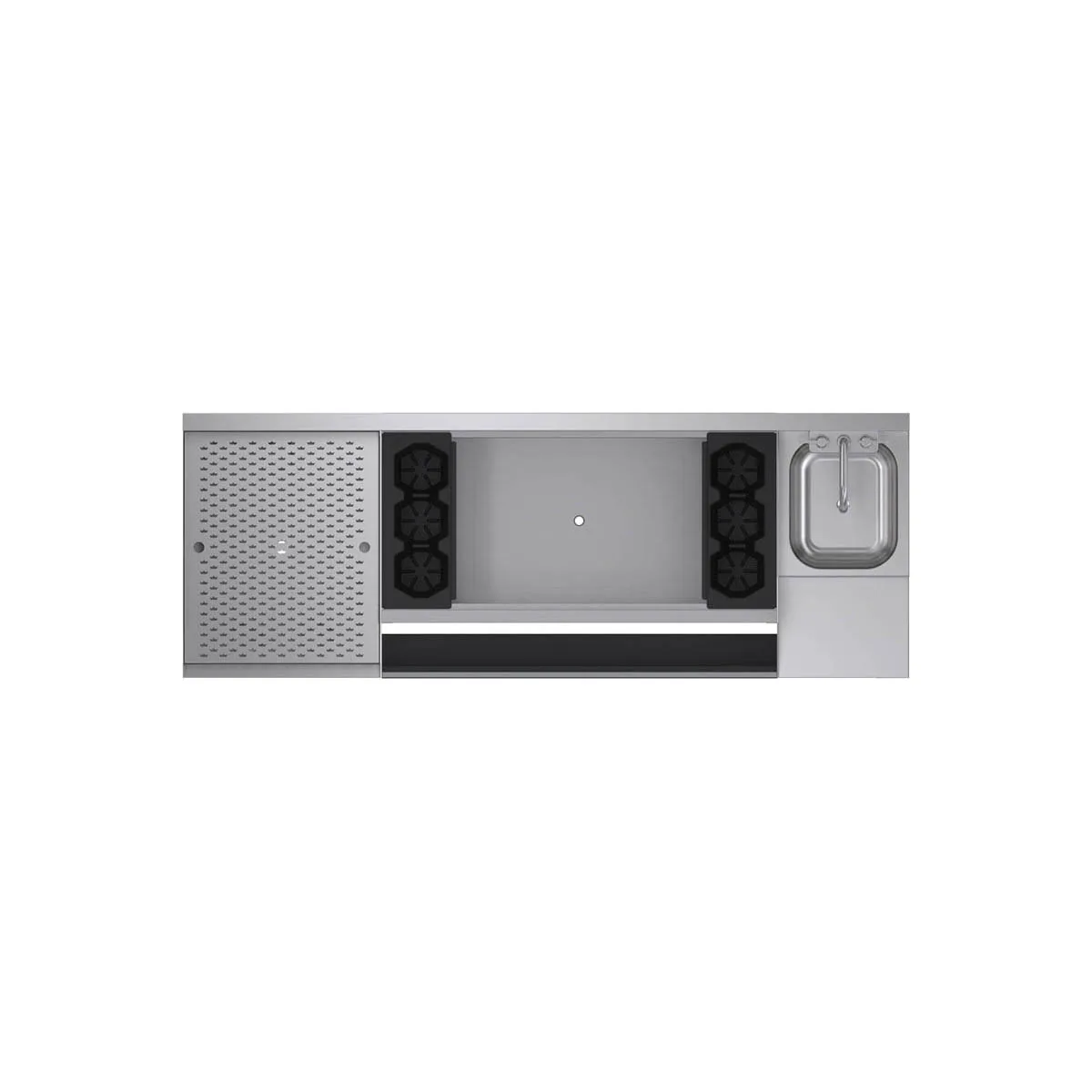 Krowne KR24-W66B-10 66" Blender Station Underbar Ice Bin/Cocktail Station w/ 10 Circuit - 110 lbs