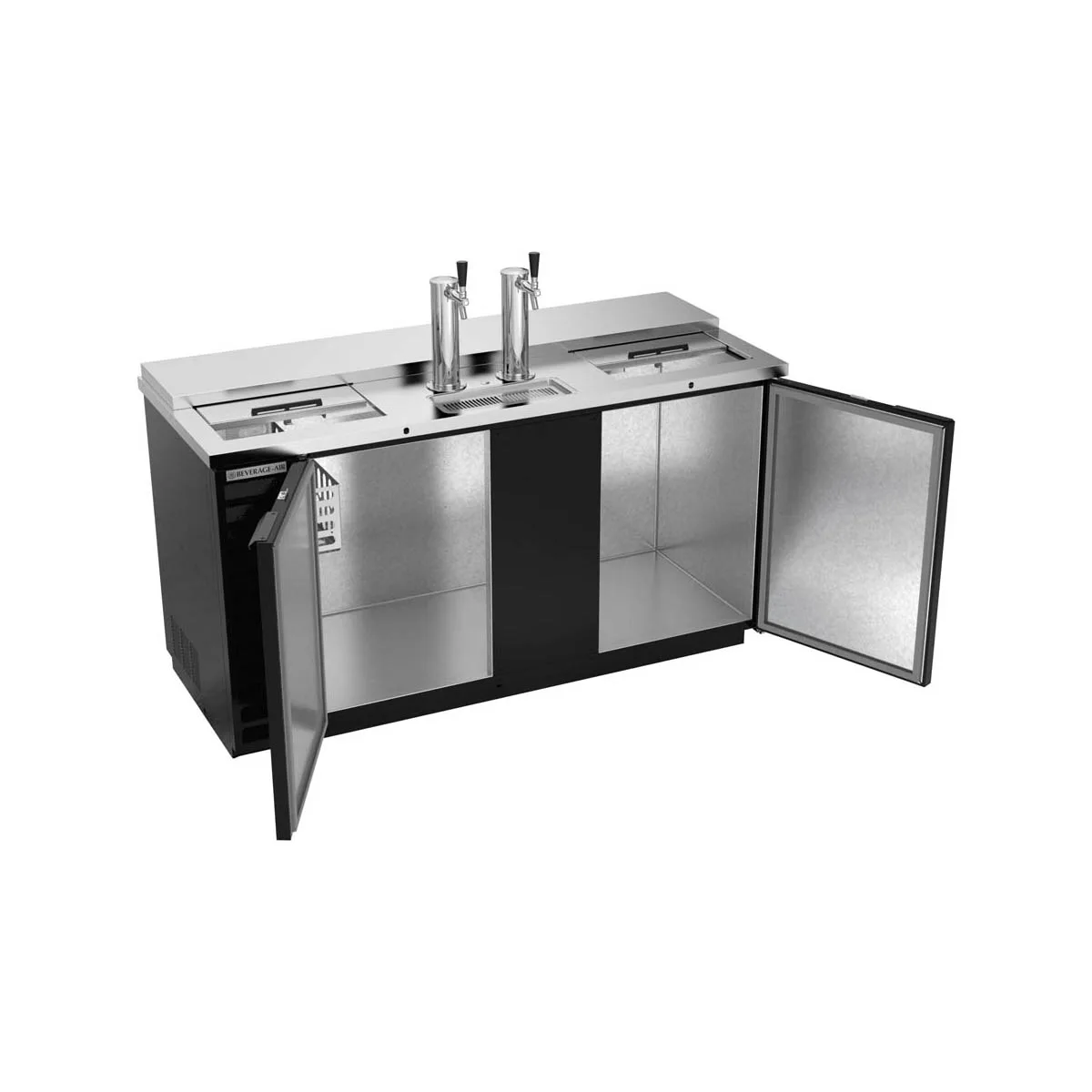 Beverage Air DD68HC-1-C-B 69" Draft Beer Cooler w/ 3 Kegs, 25.93 cu. ft., 2 Single-Tap Towers