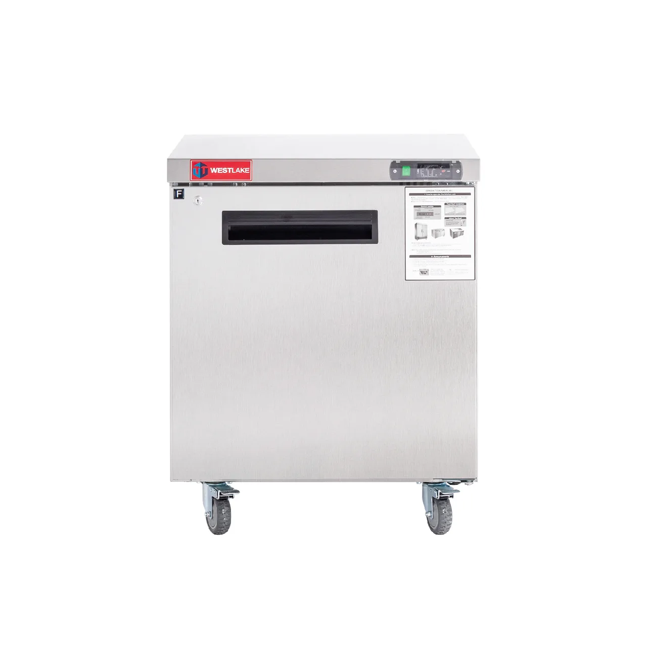 Westlake WKTF-27B 28" 1-Door Commercial Freezer Worktop, 6.4 cu. ft. Stainless Steel