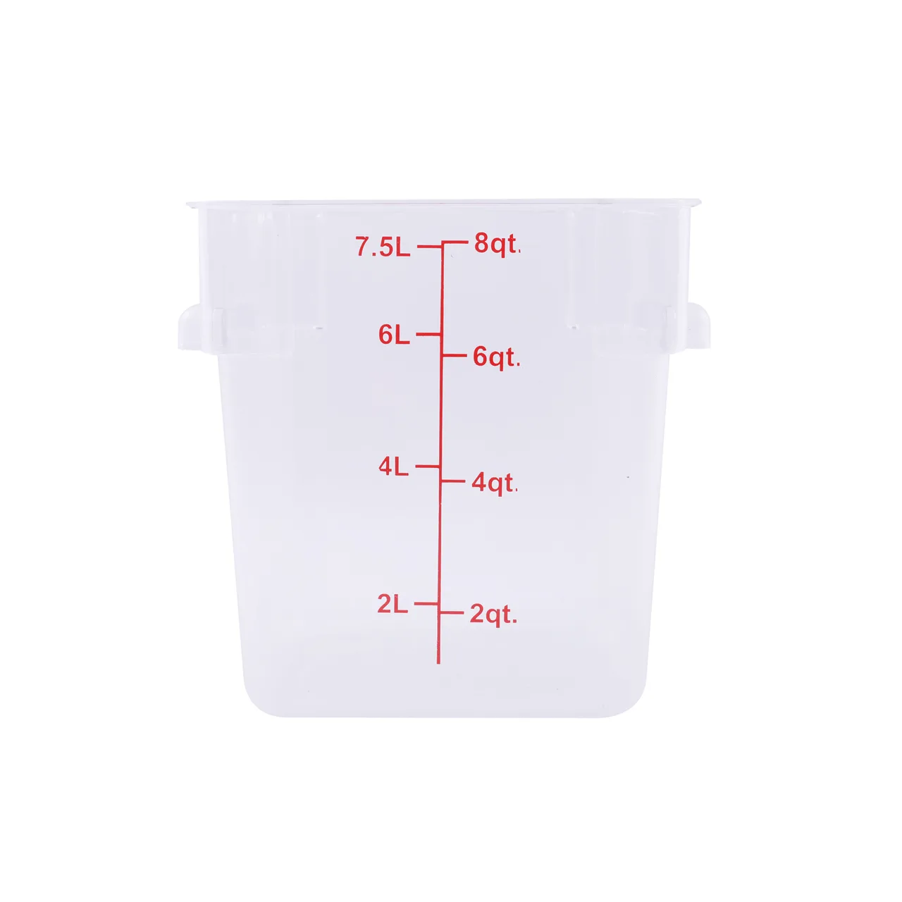 CAC China FS1P-SQ8C Food Storage Container, 8 Qt Square, Stackable, Polycarbonate Clear Freezer Safe