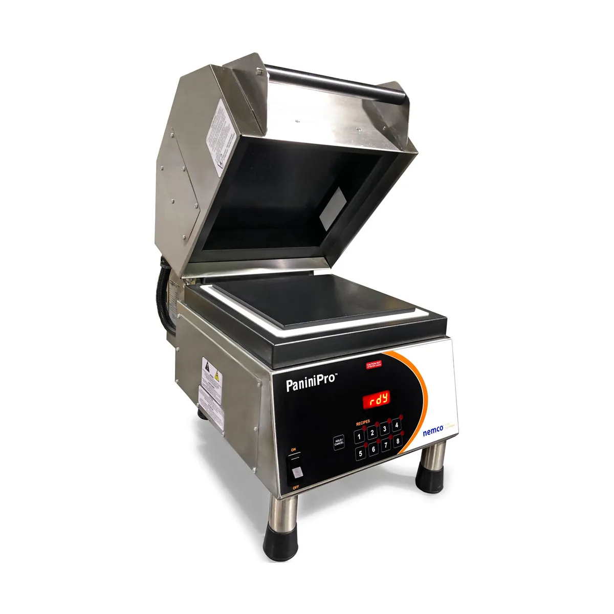 Nemco 6900A-208-GG Single Panini Sandwich Press w/ Aluminum Grooved Plates, 208V