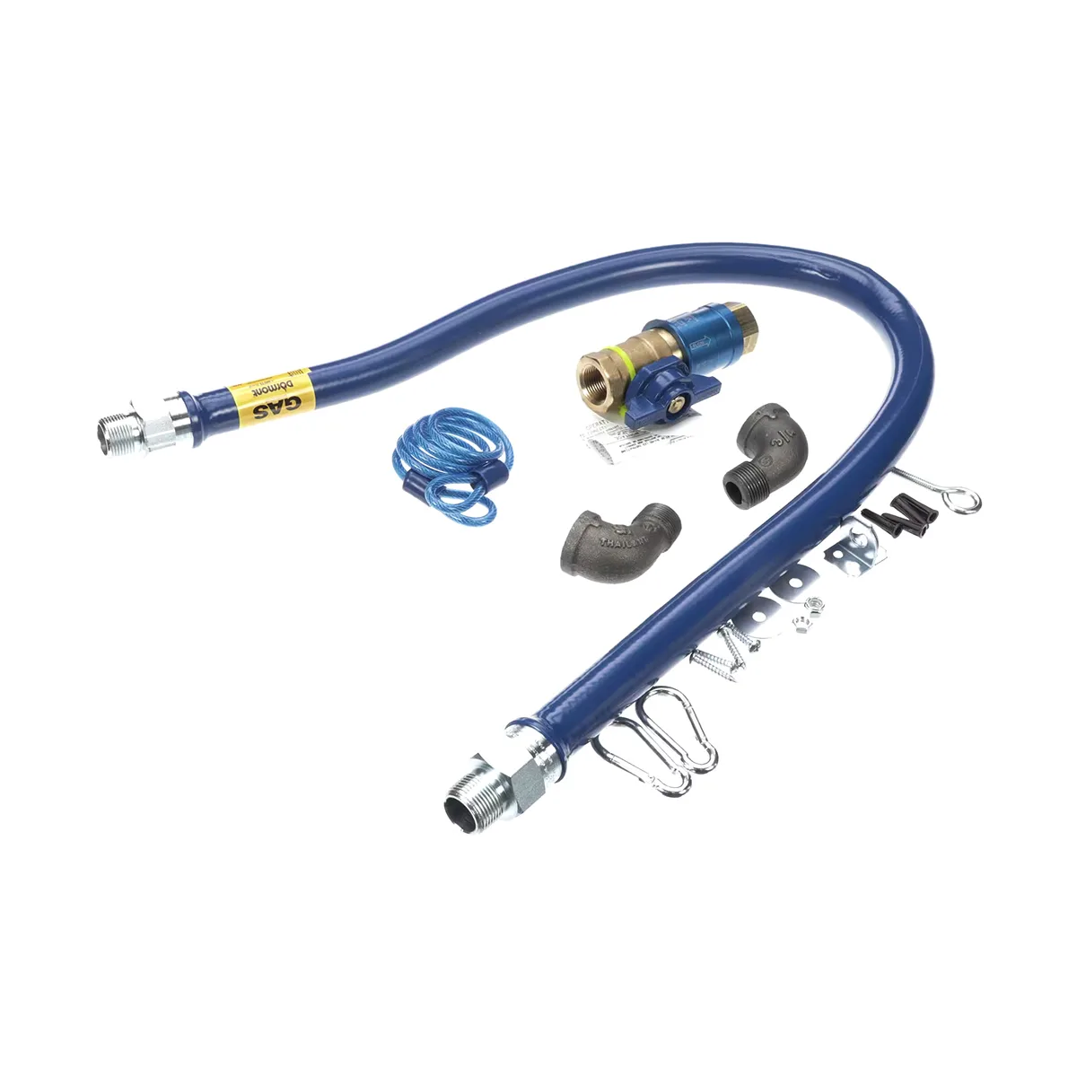 Dormont 1650KITCF48 Deluxe Safety Quik 48" Gas Connector Kit, Two Elbows, Restraining Cable, 1/2" Dia