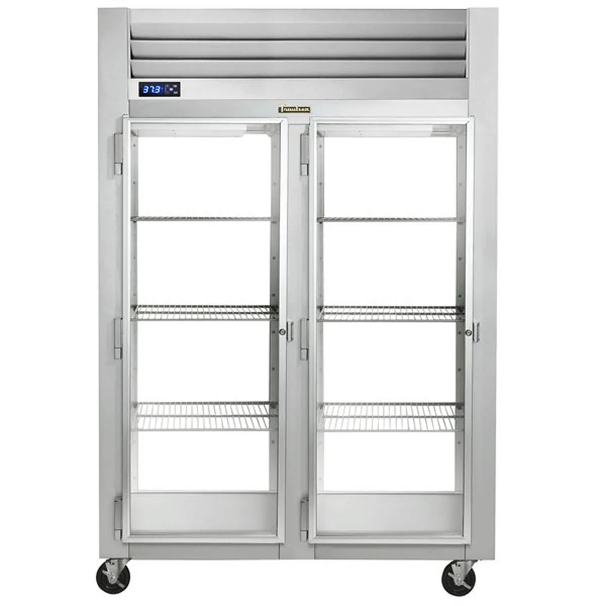 Traulsen G21015P 52" 2-Section Pass-Thru Refrigerator w/ 4 Glass Doors (left/left hinged), R450A, 49.84 cu. ft.