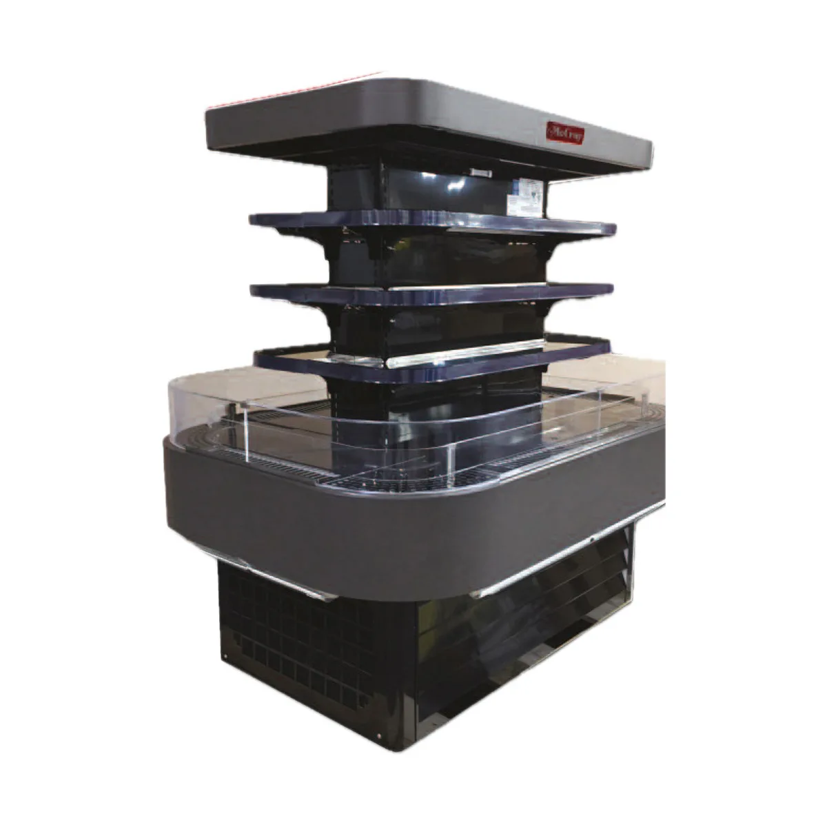 Howard-McCray SC-OD42I-5-B-LED 60'' Island Open Air Merchandiser in Black, Self-Contained