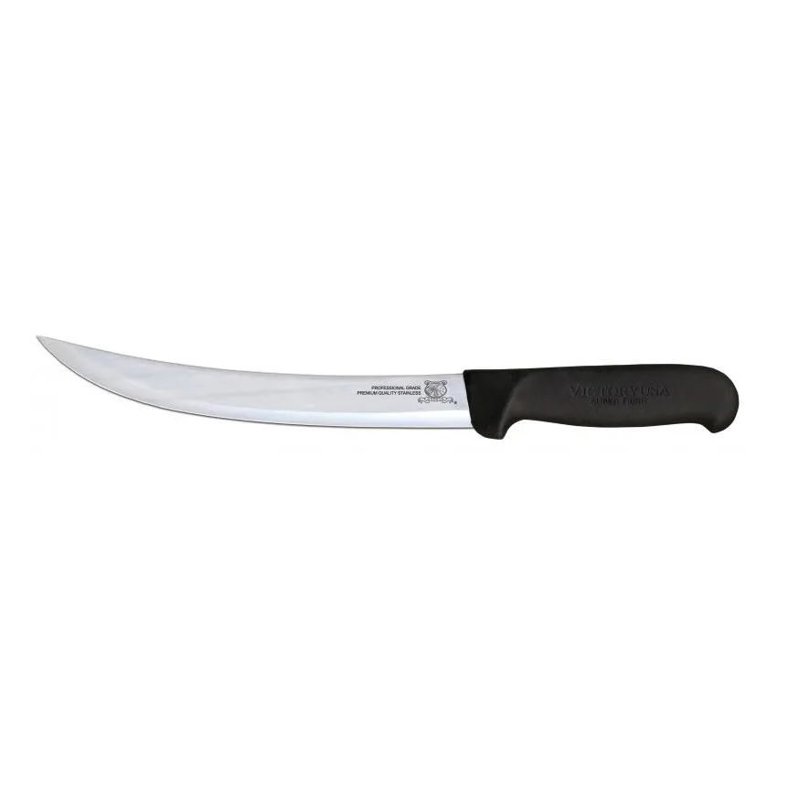 Omcan USA 16857 Breaking Knife – 10" Granton Edge, Stainless Steel Blade, Black Plastic Handle