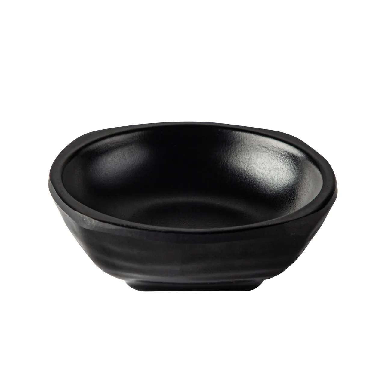 CAC China MLSD-R3-MK Round Melamine Sauce Dish, 1 oz, 3" Dia x 1" H, Black Finish - 1 Dozen