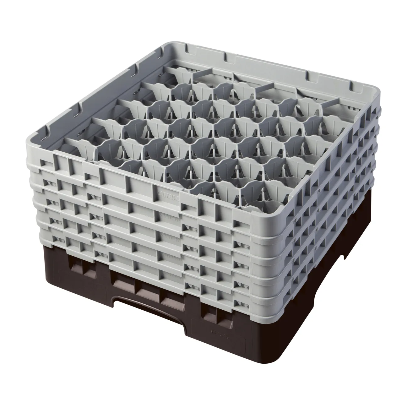Cambro 30S958167 Camrack Glass Rack, Full Size, 19-3/4 x 19-3/4, 30 Compartments, Brown, HACCP Compliant