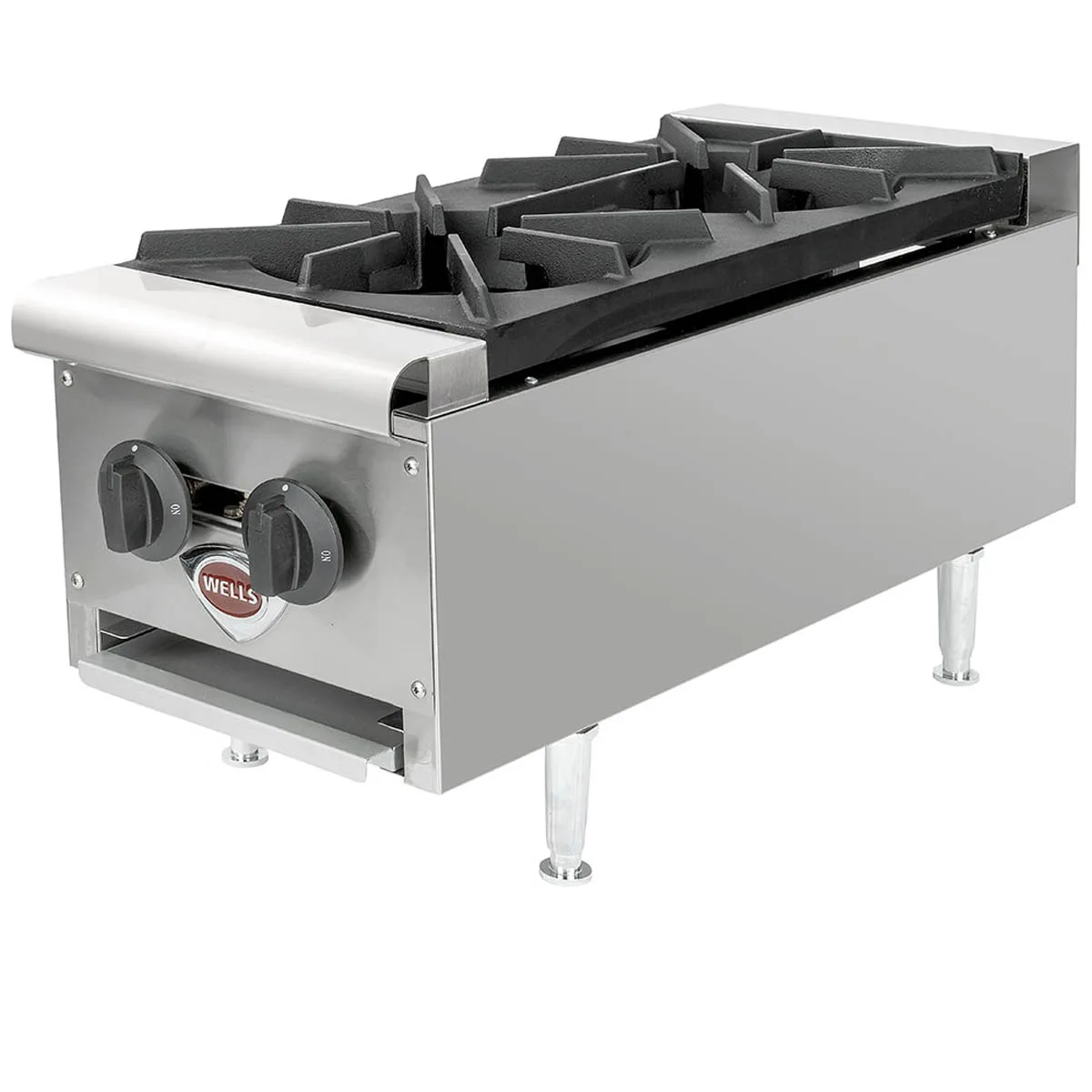 Wells HDHP-1230G 12" Countertop Gas Hotplate with (2) Burners, Manual Controls, 53.000 BTU