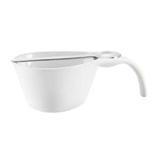 CAC China PTS-66-SET - 2 oz White Porcelain Cup 4"5" x 2"5" x 1"5" with Spoon, Safe - Set