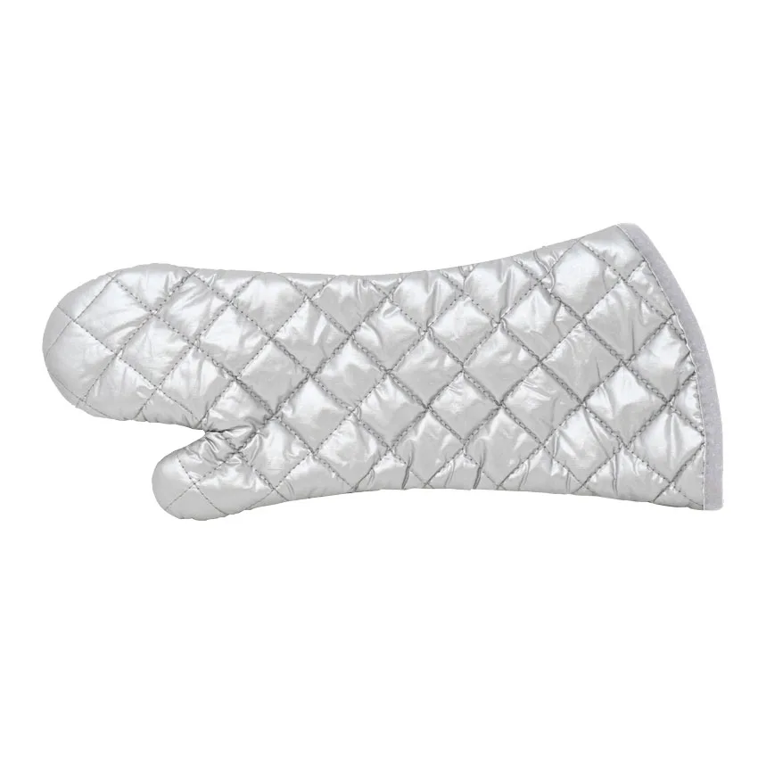 Omcan USA 46343 Oven Mitts, 17" Silver Coated Cotton Skull Design, Heat‑Resistant to 320°F