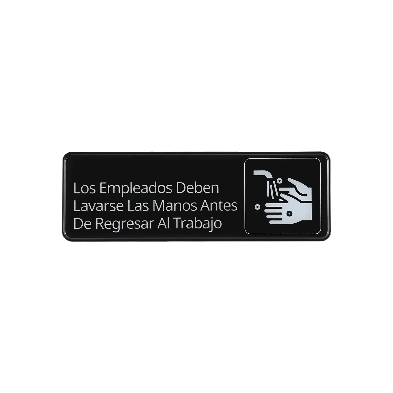 CAC China SCS3-WH08 Compliance Sign, 9" x 3"H, English/Spanish, Heavy-Duty Plastic, Black