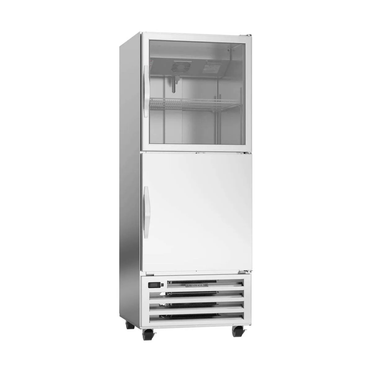 Beverage Air RI18HC-HGS, 27" 1-Section Reach-In Refrigerator w/ Top Glass & Bottom Solid Half Door, Bottom Mounted, 17 cu. ft.