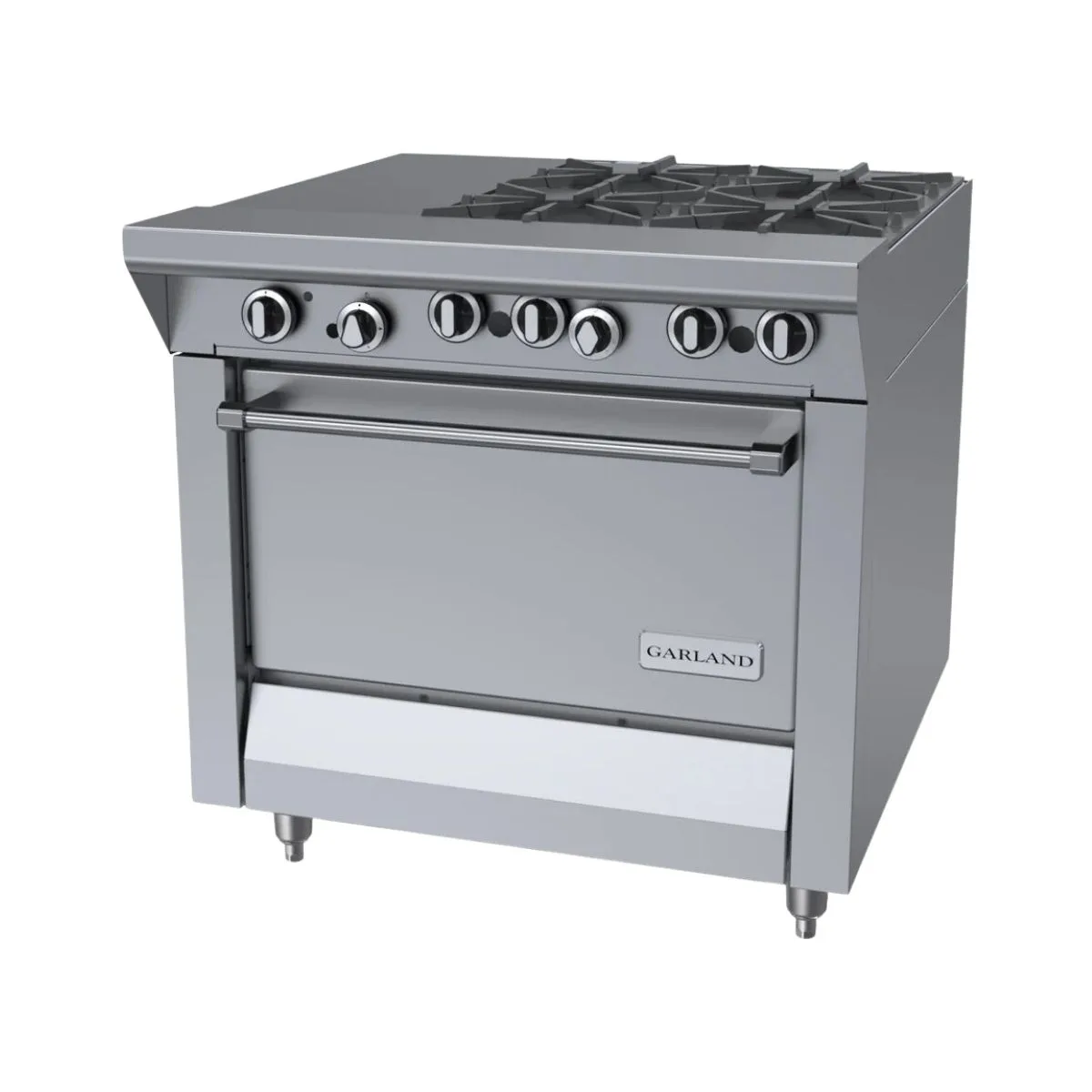 Garland US Range M43-1R 34" Gas Heavy Duty Range w/ (4) Open Burners, (1) Even Heat Hot Top, (1) Standard Oven, 158.000 BTU