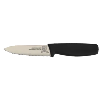 Omcan USA 11494 Paring Knife – 4" Spear Point Blade, Stainless Steel, Black Polypropylene Handle