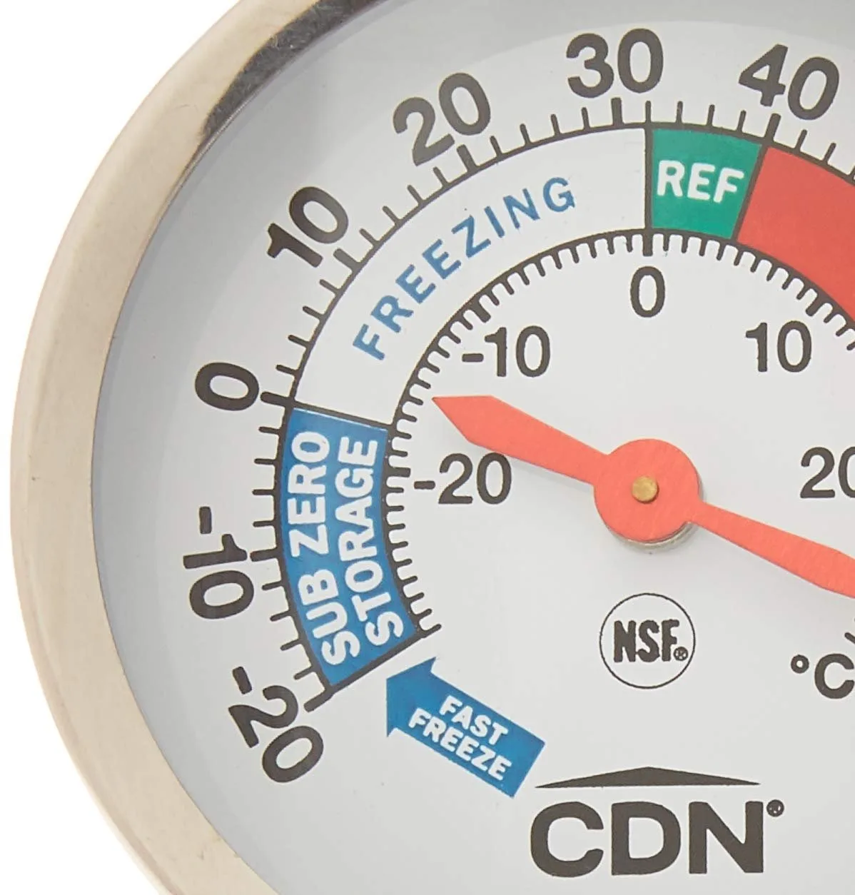 CDN RFT1 ProAccurate Heavy Duty Refrigerator Freezer Thermometer,Stand/Hang