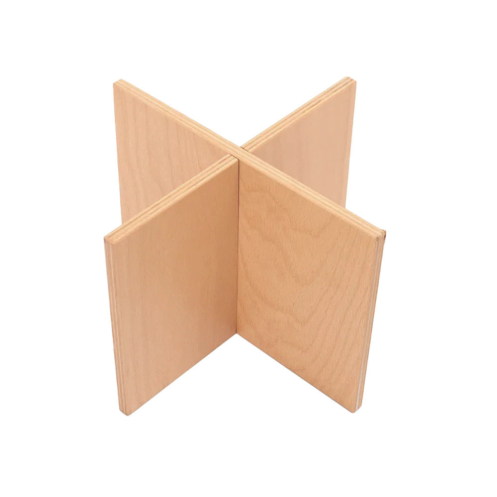 Omcan USA 81223 - 11"x11"x7.9" Beech Plywood Square Tiered Display Stand, 1-2 Tiers, Natural Wood