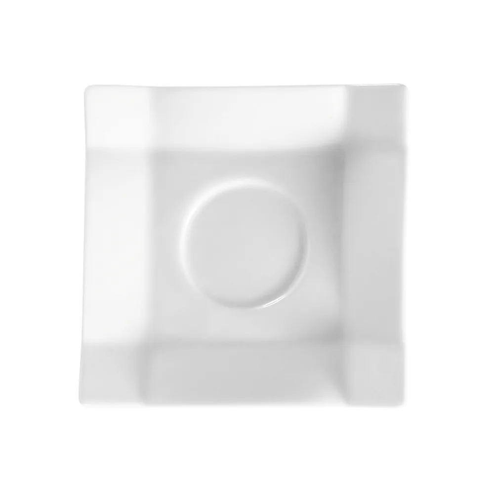 CAC China TMS-36 Square Saucer, 4" x 4" x 0.5" Porcelain, White, Dishwasher Safe - 1 Dozen