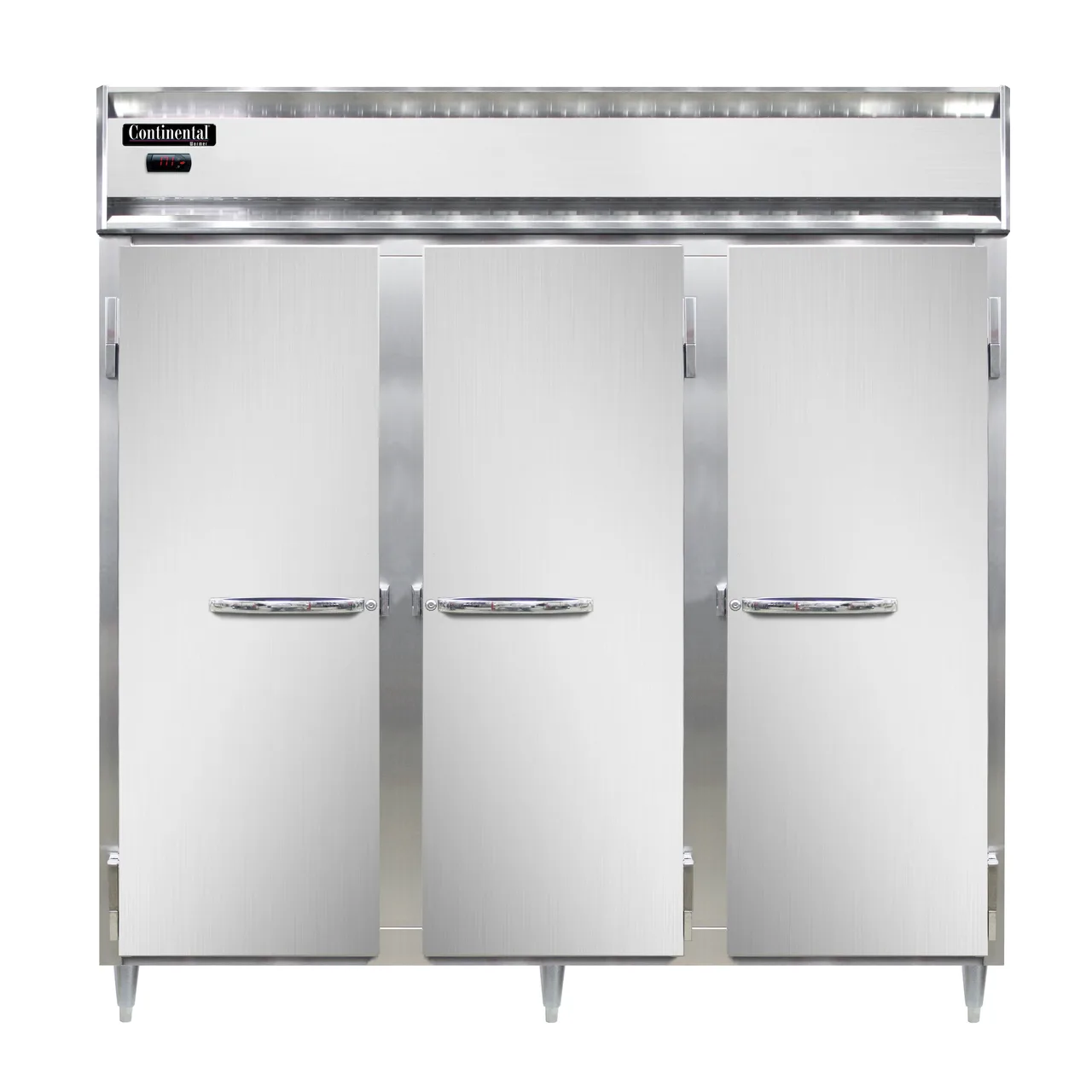 Continental Refrigerator DL3W-PT 3-Section "72 cu. ft." 3-Door Solid Door Heated Holding Cabinet