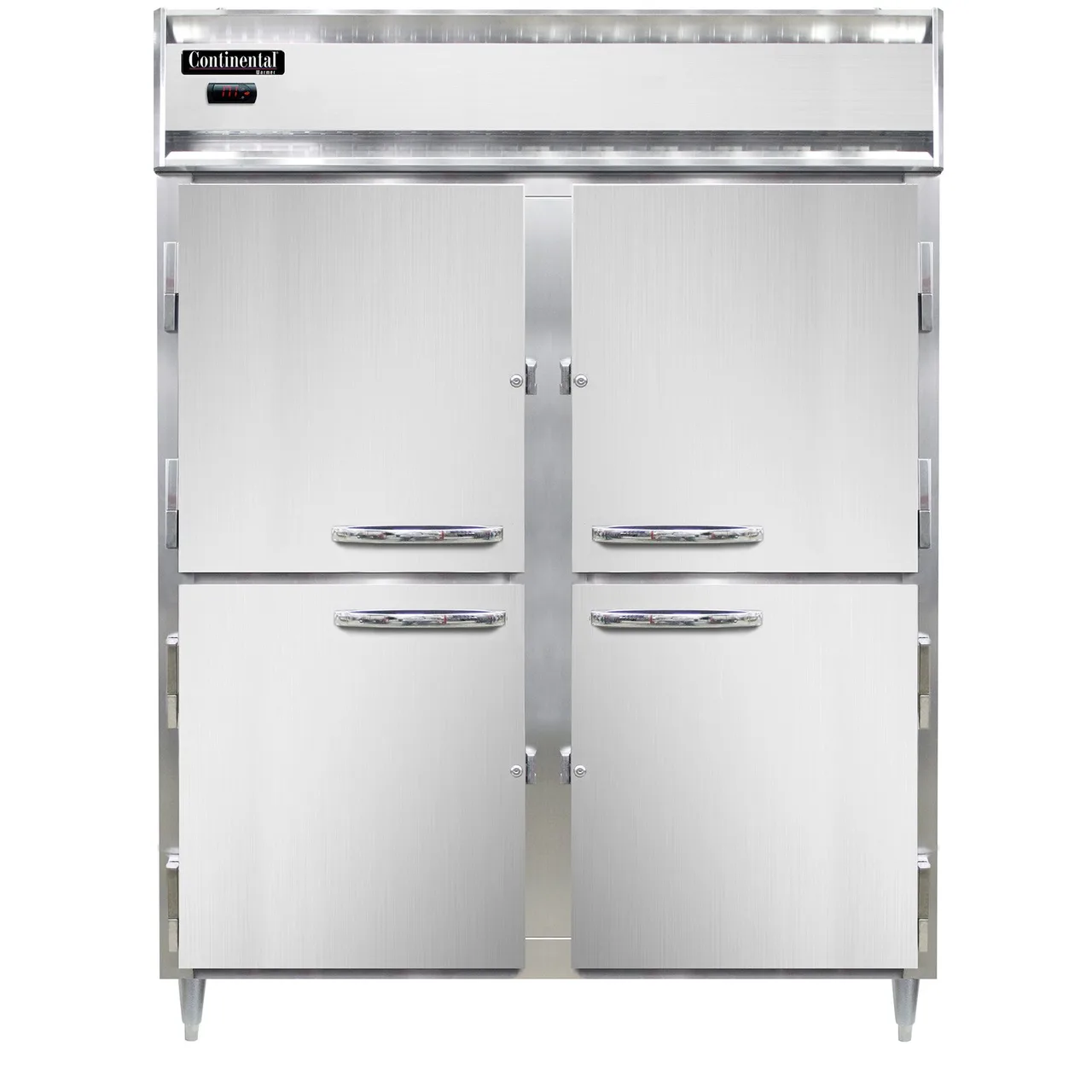 Continental DL2WE-SA-PT-HD 2-Section Heated Holding Cabinet, 52 cu ft, Stainless Steel, Solid Door, Pass-Thru