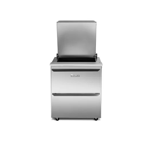 Traulsen UST3212-D-SB 32" 1-Section Sandwich Salad Prep Table with 2 Drawers, 12 Pans, Stainless Steel
