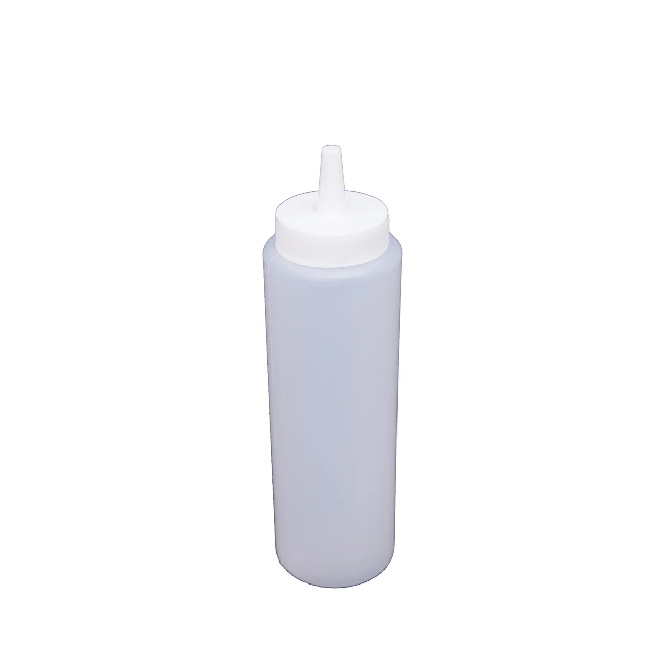 CAC China SQBT-8C Clear Plastic 8 Oz Squeeze Bottle with Leak‑Proof White Cap, Single Tip – 6/Pack