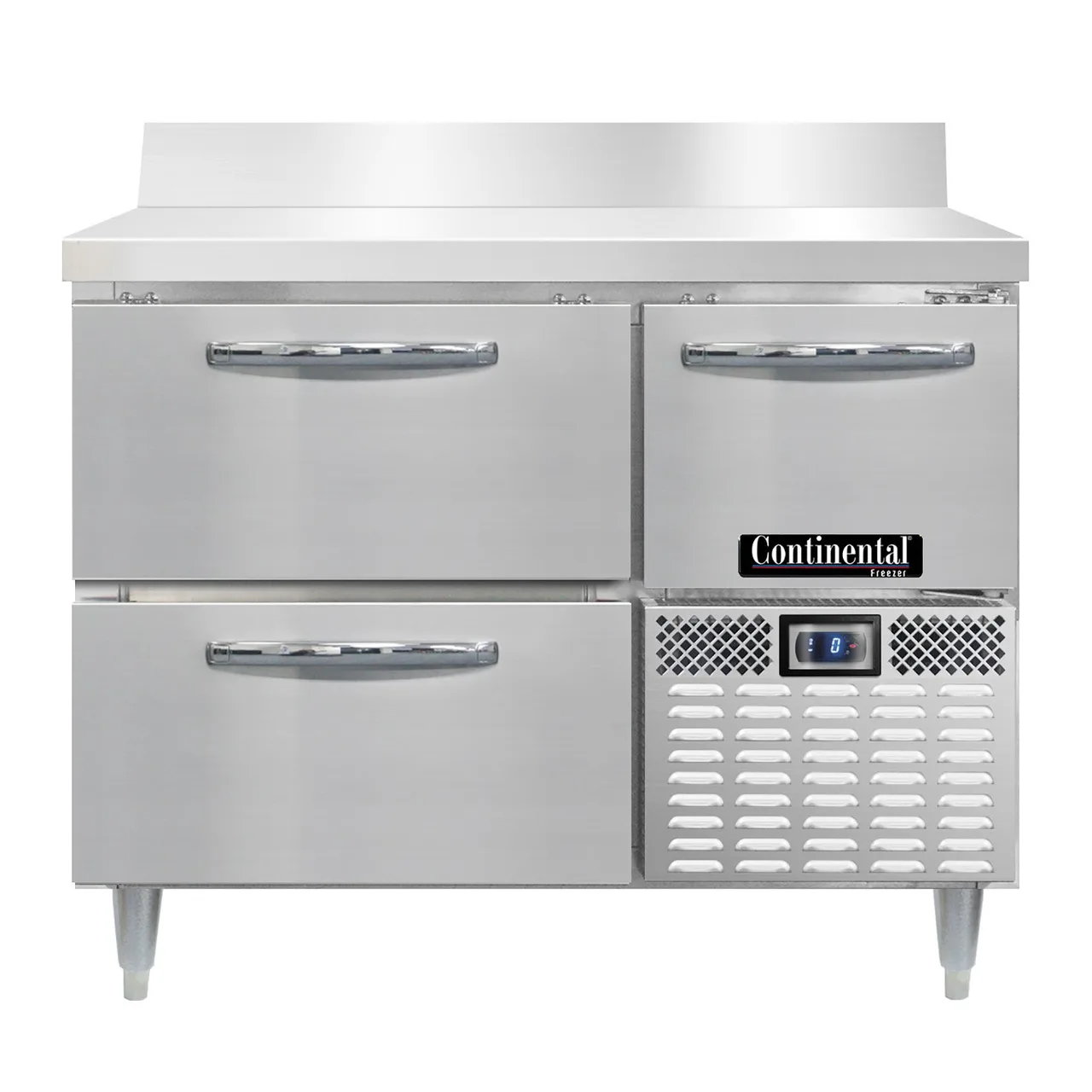Continental Refrigerator DFA43NSSBS-D 43" 2-Section Worktop Freezer w/ 1 Full & 1 Half Door