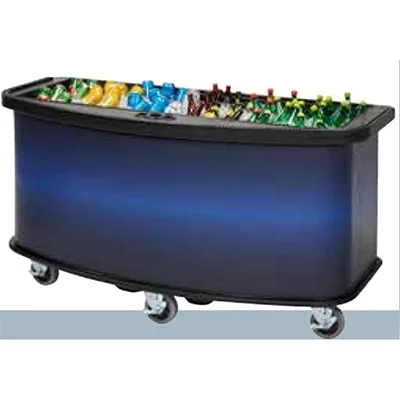 Cambro CVC75BW12 Polyethylene Green Vending Cart w/ Umbrella Hole, Open Well