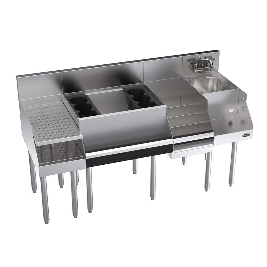 Krowne KR24-W60C-10 60" Blender Station Underbar Ice Bin/Cocktail Station w/ 10 Circuit - 74 lbs