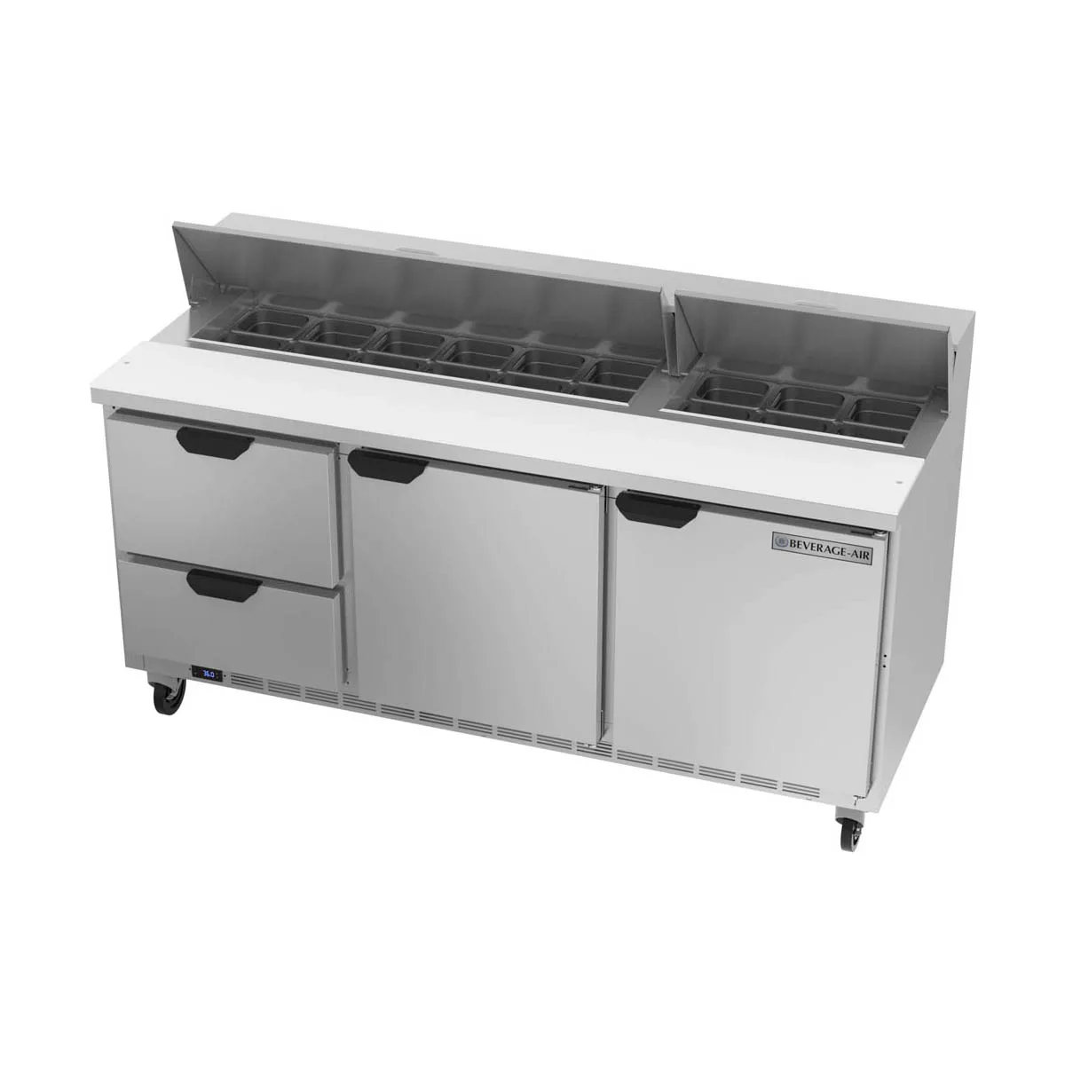 Beverage Air SPED72HC-18-2 72" Sandwich/Salad Prep Table w/ 2 Drawers & 2 Doors, 18 Pans